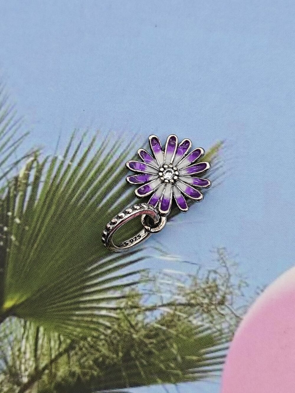 Pandora Purple Daisy Dangle Charm View 6